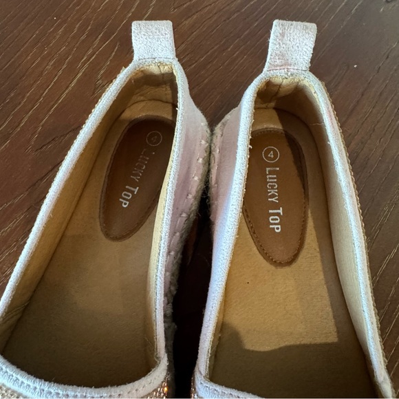 Girls Lucky Top Sparkling Bling Pink Slip On Flats Kids Size 4 Sparkle Shoes - Picture 5 of 8